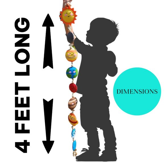 Handmade Planets Felt Garland Hangs Vertically Solar System Planet Space Nursery - Picture 3 of 10